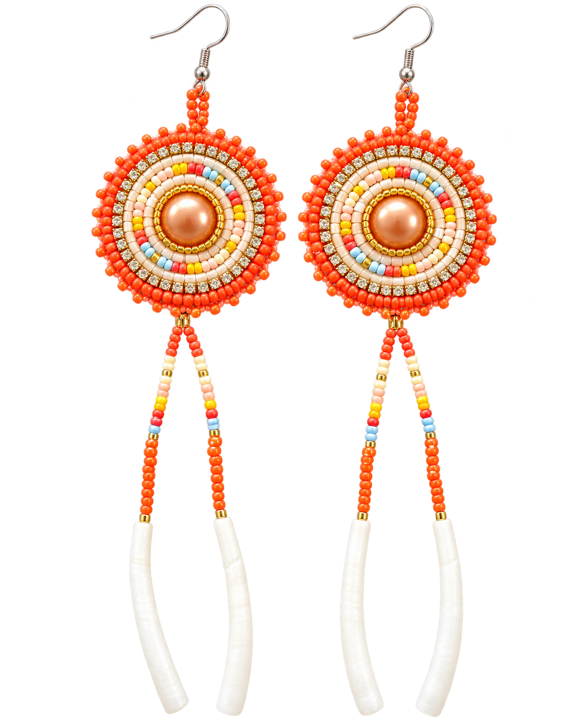 Peach Dentalium dangle