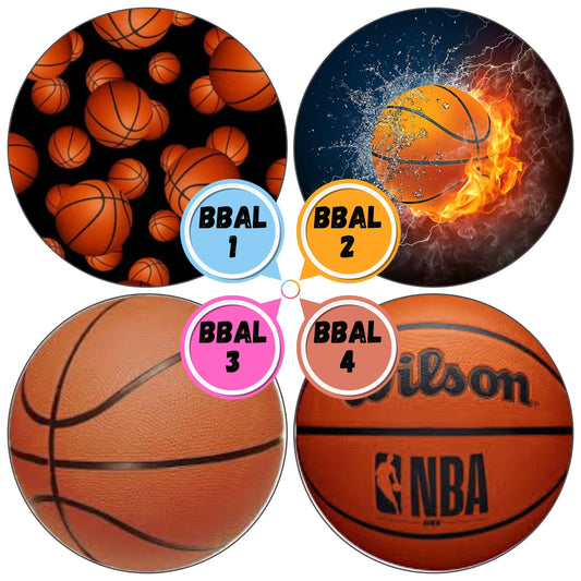 Basketball Themed Cabs - ½ INCH GLASS CABS (PAIR)