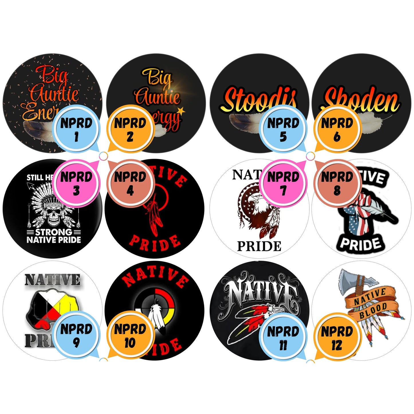 Native Pride Themed Cabs - 2 INCH EPOXY STICKER CABS (SINGLE)