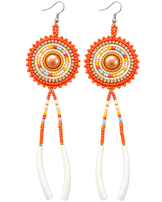 Peach Dentalium dangle
