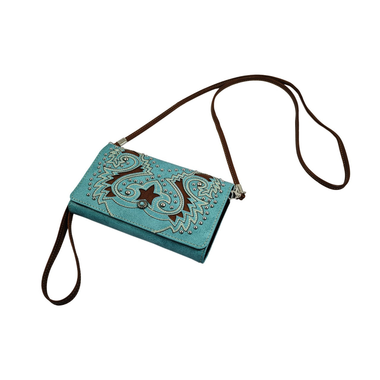 Turquoise Western Crossbody Wallet