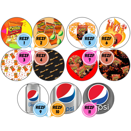 Rezzy Food Themed Cabs - 1 INCH GLASS CABS (PAIR)