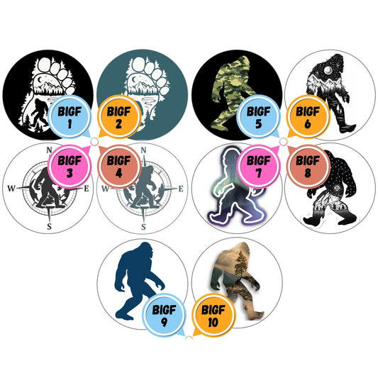 Sasquatch Themed Cabs 2 INCH EPOXY STICKER (SINGLE)