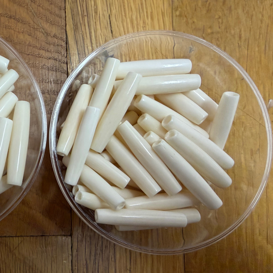 Hair Pipe Genuine Bone 1.5" White