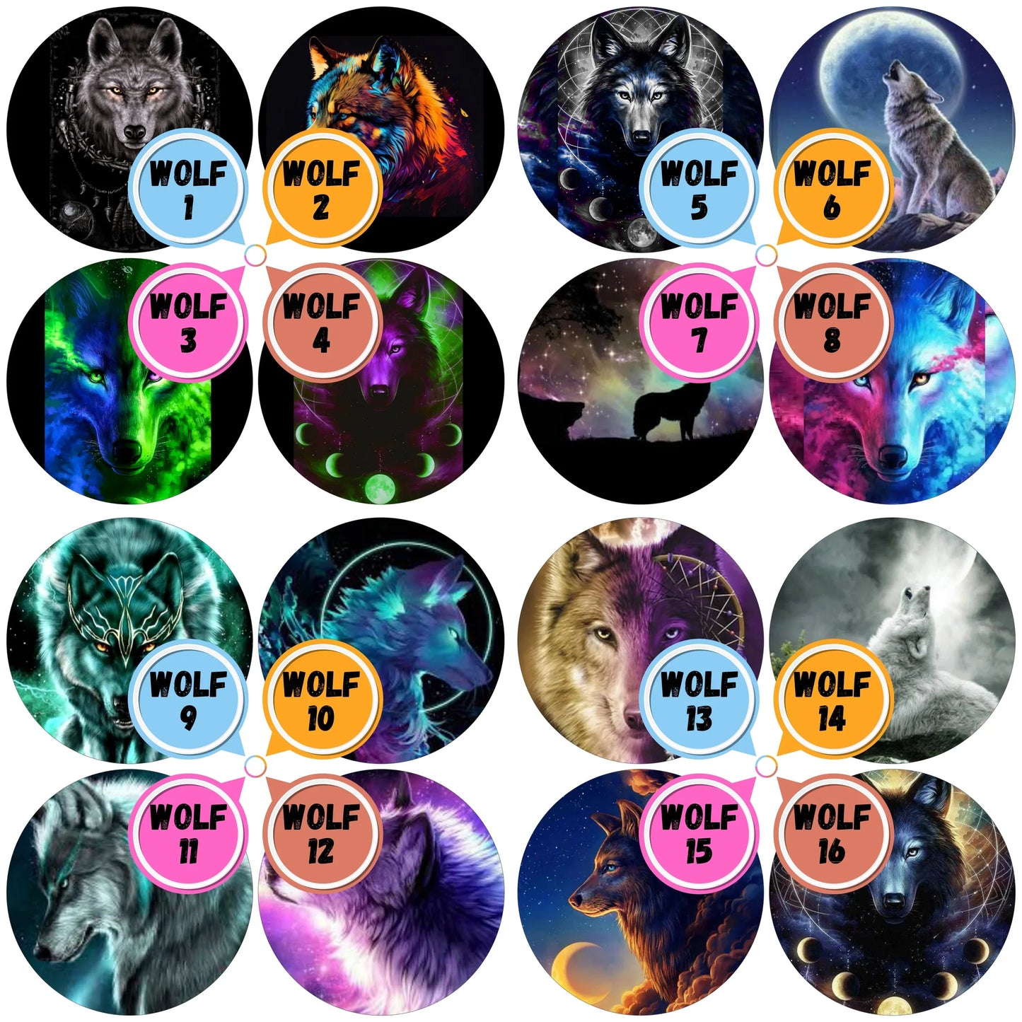 Wolf Themed Cabs - 2 inch EPOXY STICKER (SINGLE)