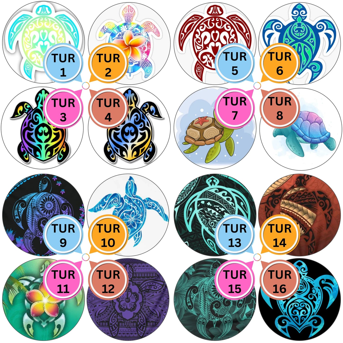 Turtle Themed Cabs - 2 INCH EPOXY STICKER (SINGLE)